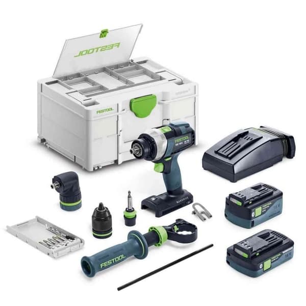 Pora/ruuvinväännin Festool QUADRIVE TDC 18/4 5,0/4,0 I-Set; 18 V; 5,0 Ah + 4,0 Ah akku