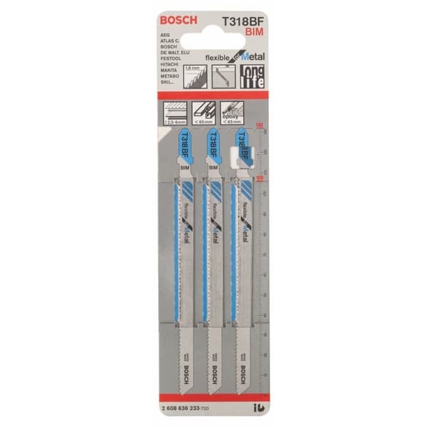 Pistosahanterä Bosch T 318 BF; 3 kpl.