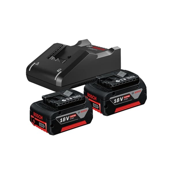 Tarvikesarja Bosch GBA; 18 V; 2x4,0 Ah + laturi GAL 18V-40