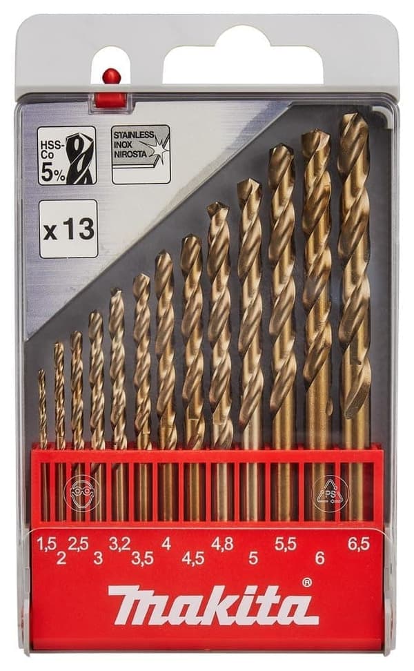 Metalliporanteräsarja Makita HSS-Co D-57180; 1,5-6,5 mm; 13 kpl.