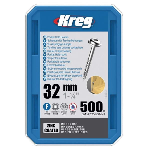 Puuruuvi Kreg SML-F125; Maxi-Loc; 1,25''; 32 mm; 500 kpl; hieno lanka