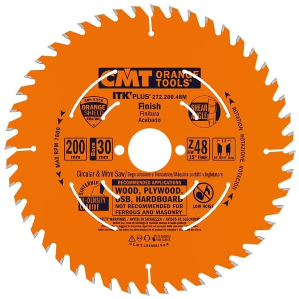 Katkaisuterä puulle CMT 272; 200x1,8x30; Z48; 15°