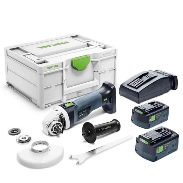Akkukäyttöinen kulmahiomakone Festool AGC 18-125 5,0 EBI-Plus;  18 V; 2x5,0 Ah akku