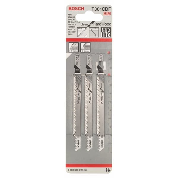 Pistosahanterä Bosch T 301 CDF; 3 kpl.