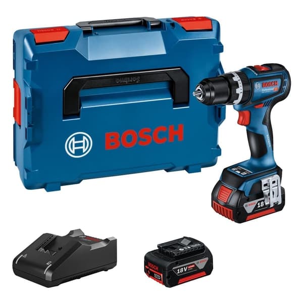 Iskupora / ruuvinväännin Bosch GSB 18V-90 C Professional; 18 V; 2x4,0 Ah akku