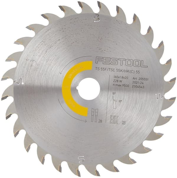 Katkaisuterä puulle Festool WOOD UNIVERSAL HW 160x1,8x20 W28