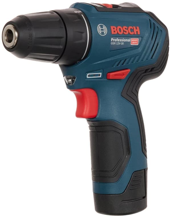 Pora/ruuvinväännin Bosch GSR 12V-30; 12 V; 2x2,0 Ah akku + tarviketta