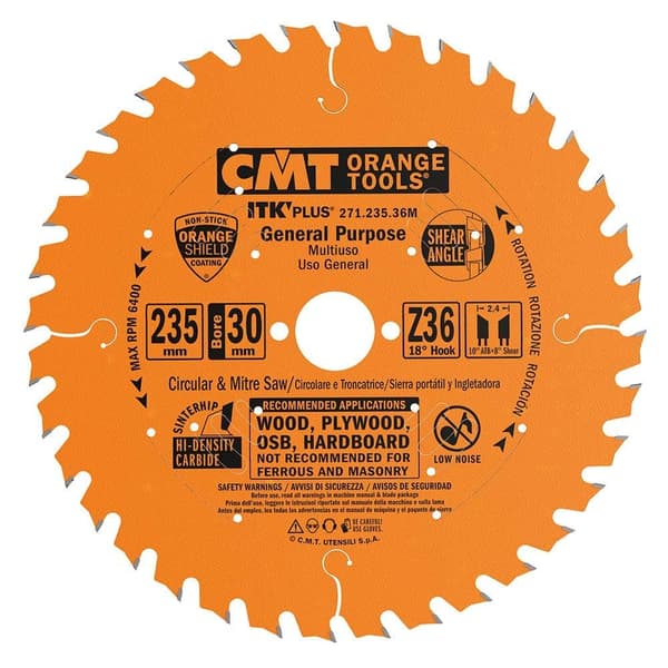 Katkaisuterä puulle CMT 271; 235x2,4x30,0 mm; Z36; 18°