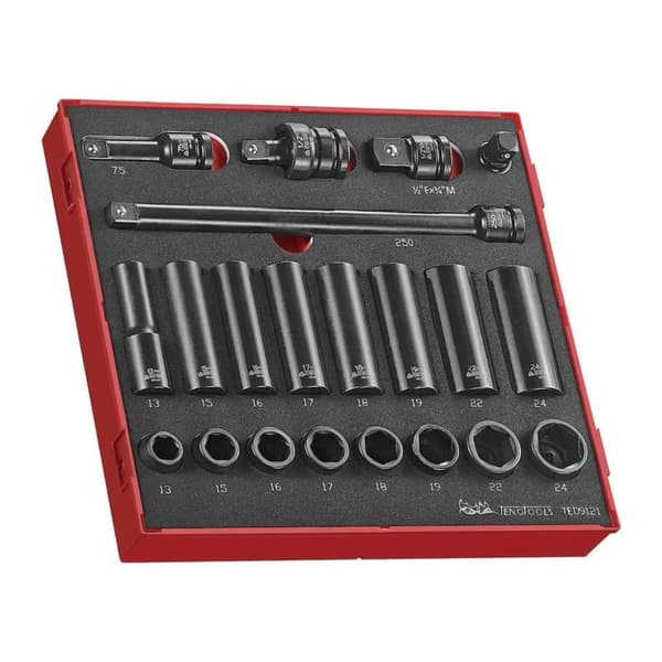 Hylsysarja Teng Tools TED 9121; EVA; 21 kpl.