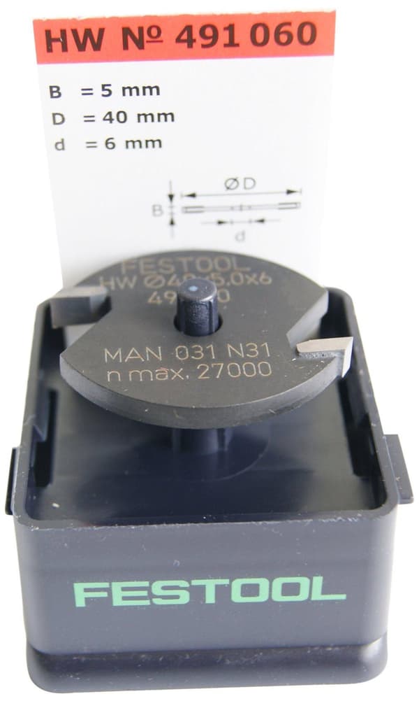 Urajyrsinpää (ilman vartta) Festool; 40 mm; 5 mm