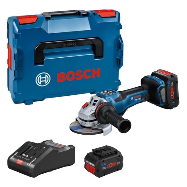 Kulmahiomakone Bosch GWS 18V-15 PSC; 2x8,0 Ah akku
