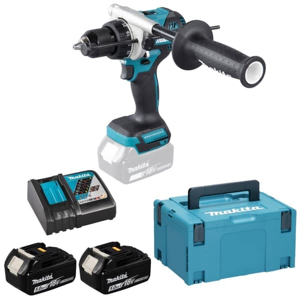 Iskuporakone / -ruuvinväännin Makita DHP486RTJ; 18 V; 2x5,0 Ah akku