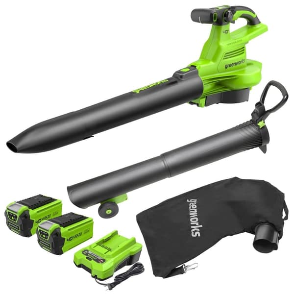 Akkulehti-imuri/puhallin Greenworks GD40BVIIK2X; 40 V; 2x2,0 Ah akku