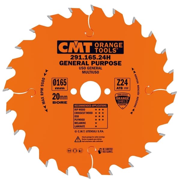 Katkaisuterä puulle CMT 291; 165x2,2X20 mm; Z24