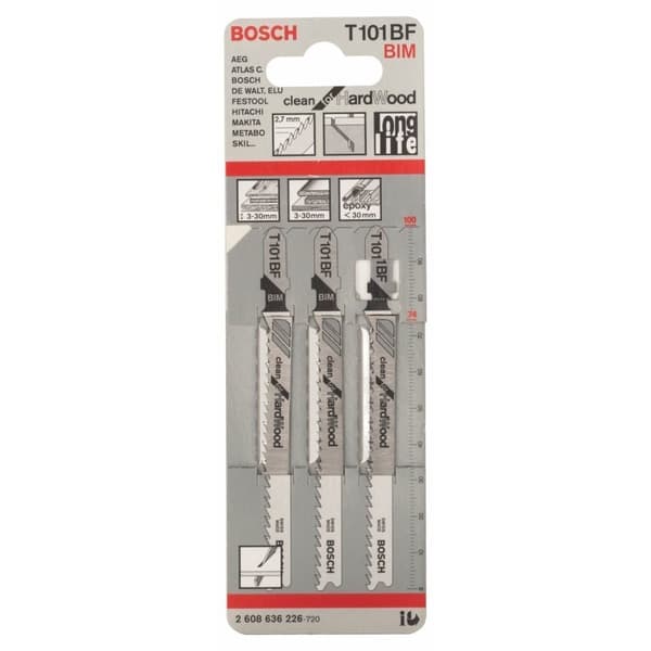 Pistosahanterä Bosch T 101 BF; 3 kpl.