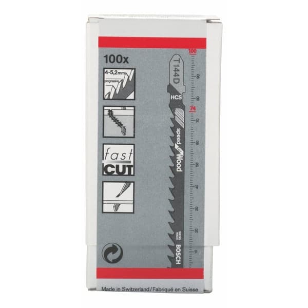 Pistosahanterä Bosch T 144 D; 100 mm; 100 kpl.