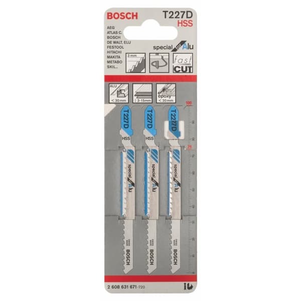 Pistosahanterä Bosch T 227 D; 3 kpl.