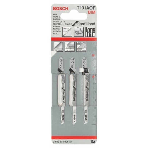 Pistosahanterä Bosch T 101 AOF; 3 kpl.; kova puu
