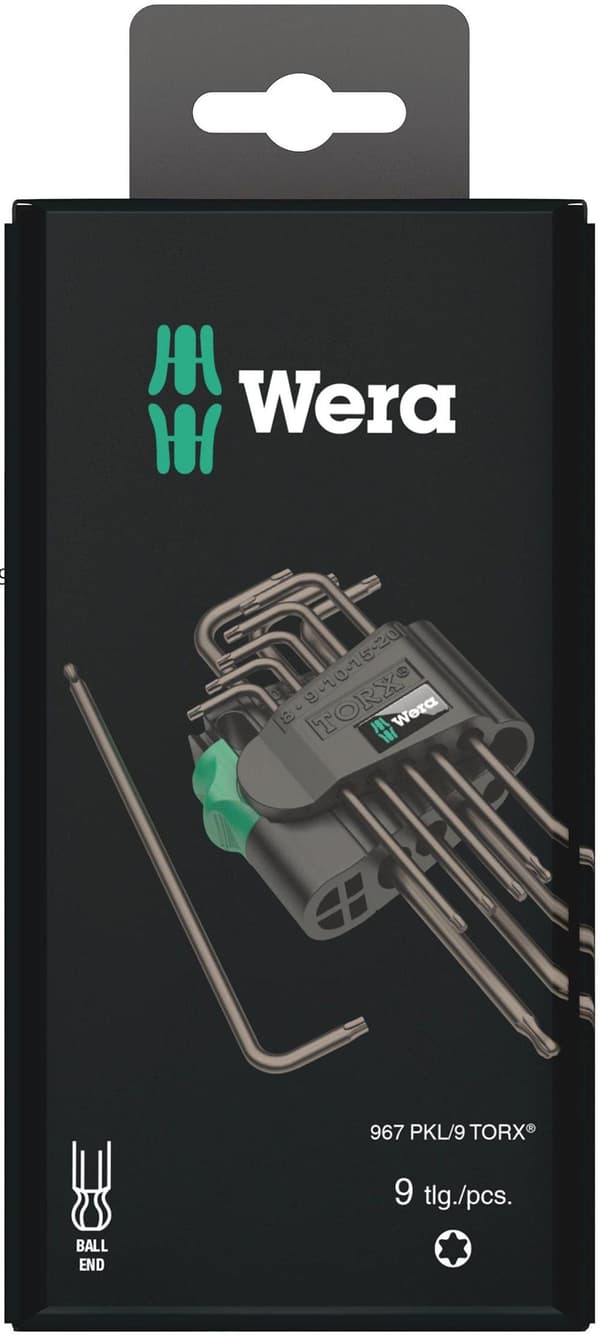 Kuusiokoloavain Wera 967/9; TX8-TX40 mm; 9 kpl.