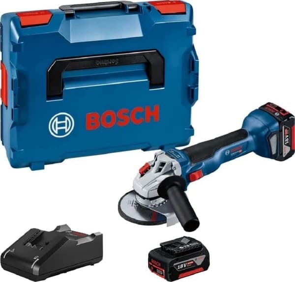 Akkukäyttöinen kulmahiomakone Bosch GWS 18V-10; 18 V; 2x4,0 Ah akku