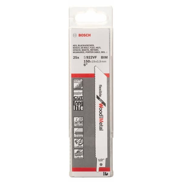 Puukkosahanterä Bosch S 922 VF; 150 mm; 25 kpl.