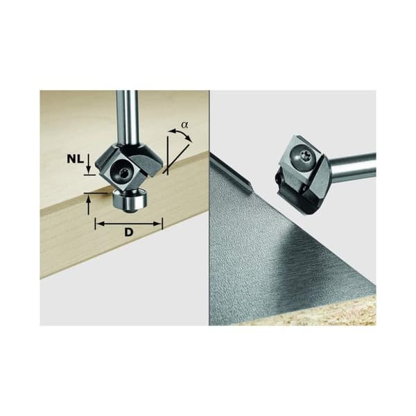 Viiste-/reunajyrsin vaihdettavilla terillä Festool HW 27/55 mm laakereilla
