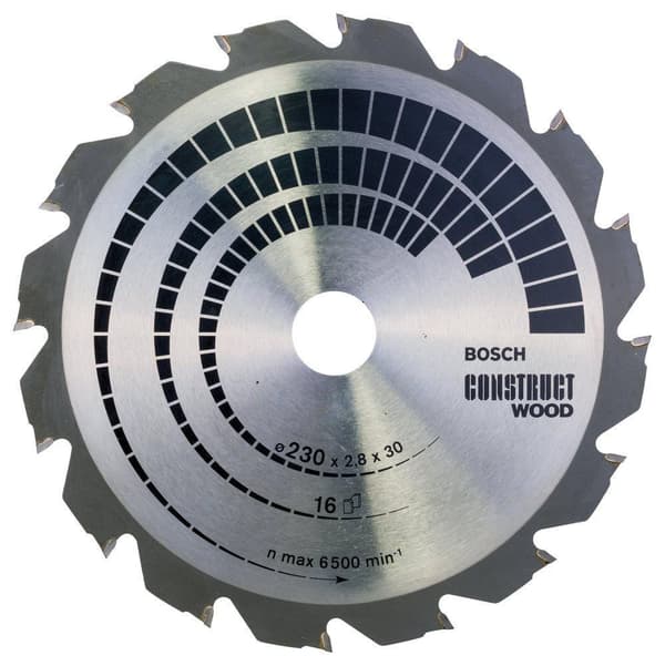 Katkaisuterä puulle Bosch CONSTRUCT WOOD; 230x2,8x30,0 mm; Z16; 12°