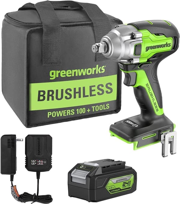 Iskumutterinväännin Greenworks GD24IW400K4; 24 V; 1x4,0 Ah akku
