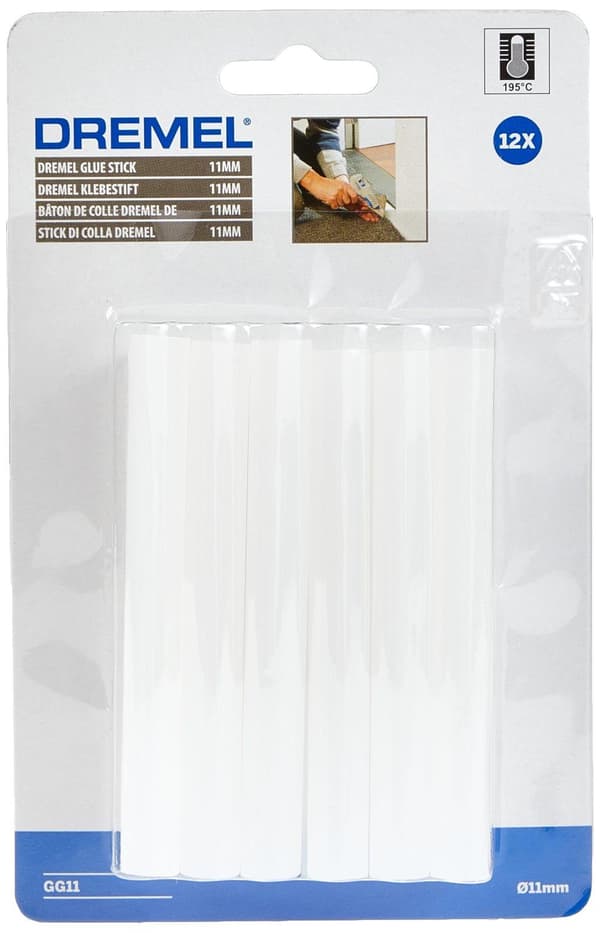 Liimapuikot <br>  Dremel GG11; 11 mm;<br>  12 kpl.; läpinäkyvä