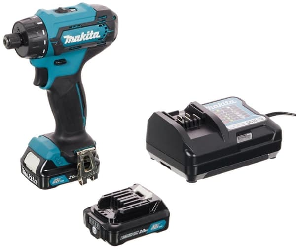 Pora/ruuvinväännin Makita DF033DWAE; 12 V; 2x2,0 Ah akku
