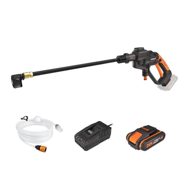 Painepesuri Worx 20V Hydroshot WG620E; 20 V; 1x2,0 Ah akku musta, Oranssi