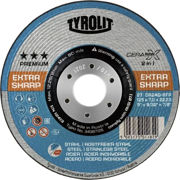 Hiomalaikka Tyrolit Premium Cerabond; 125x7 mm
