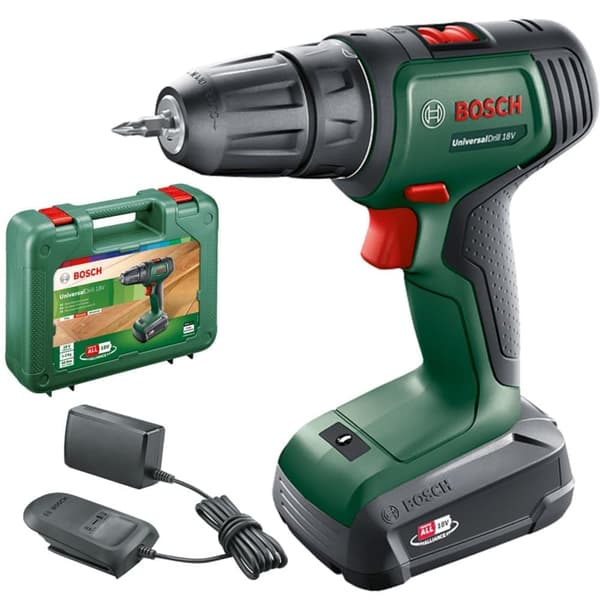 Pora/ruuvinväännin Bosch UniversalDrill 18; 18 V; 1x1,5 Ah akku