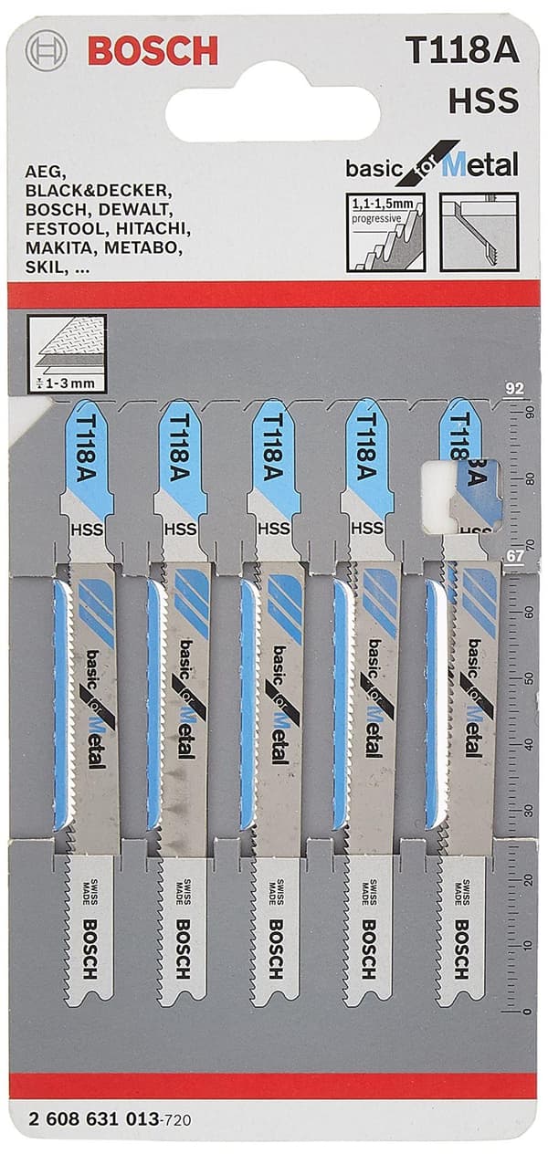 Pistosahanterä Bosch T 118 AF; 5 kpl.