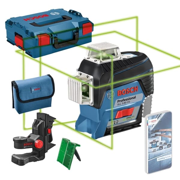 Linjalaser Bosch GLL 3-80 CG; 12 V (ilman akkua ja laturia)