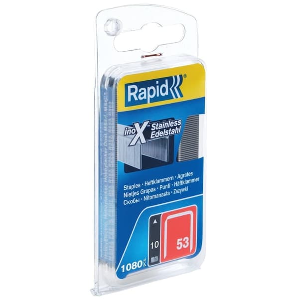 Niitit Rapid; 11,4x10 mm; 1080 kpl.; tyyppi 53; ruostumaton teräs