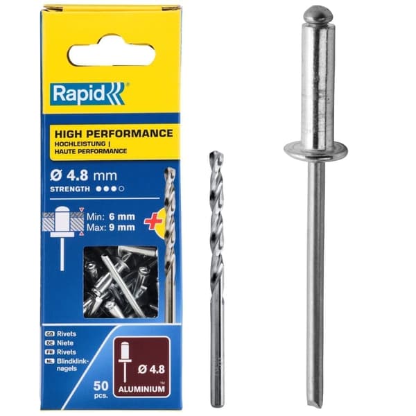 Niitit Rapid; Ø4,8 mm; 12 mm; 50 kpl.