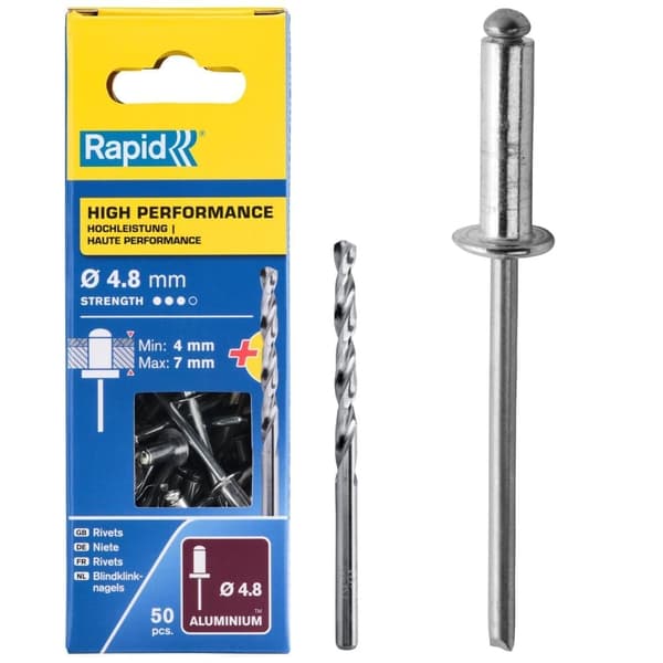 Niitit Rapid Ø4,8 mm; 10 mm; 50 kpl.