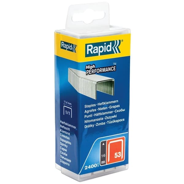 Niitit Rapid Finewire; 16 mm; 2400 kpl.; tyyppi 53; galvanoitu