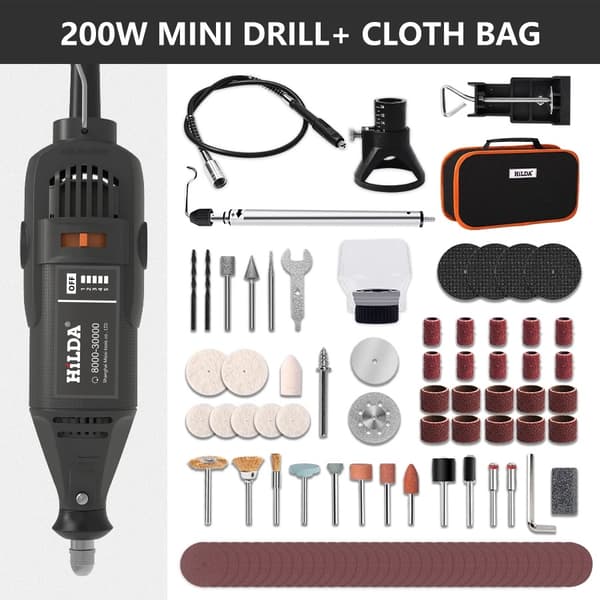 HILDA Mini Boremaskine, 150W Effekt, 10000rpm Hastighed,SET5