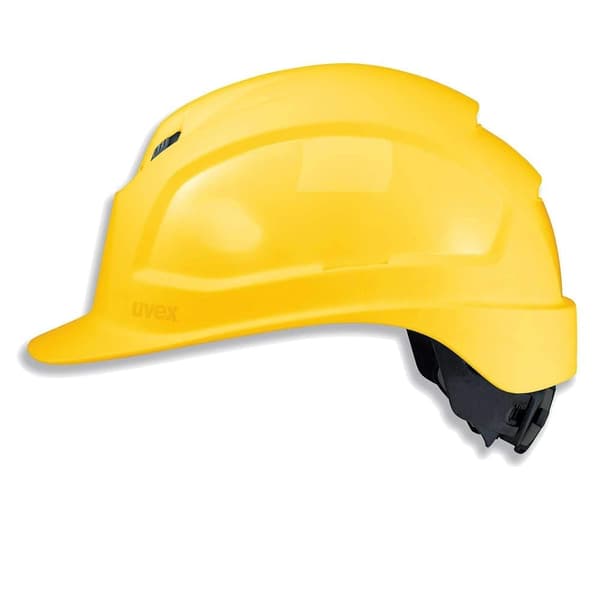 Skyddshjälm Uvex Pheos IES; 51-61 cm; gul; adapter för glasögon