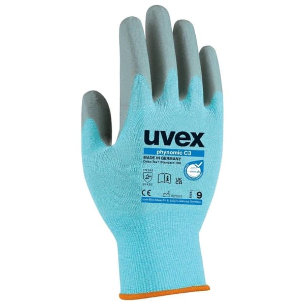 Handskar Uvex Phynomic C3; HPPE; 10 storlek; blå