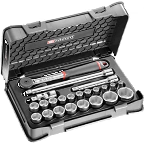 Hylsnyckelsats Facom S.161-3P6PB; 1/2''; 8-32 mm; 23 st.