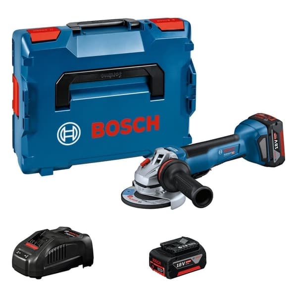 Vinkelslip Bosch GWS 18V-10 P Professional; 18 V; 2x5,0 Ah batt.