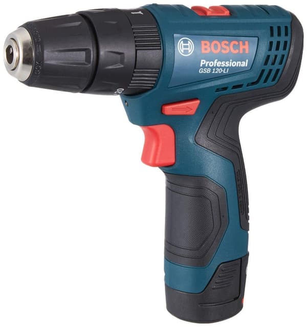 Slagskruvdragare / borr Bosch GSB 120-Li; 12 V; 2x2,0 Ah batt.