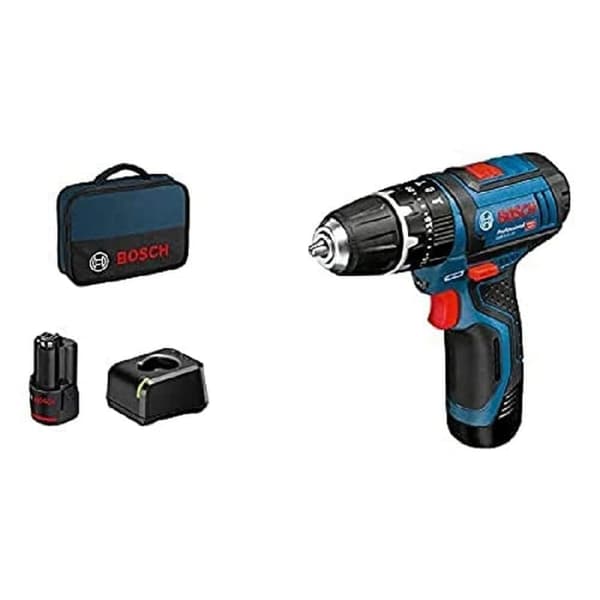 Slagskruvdragare / borr Bosch GSB 12V-15; 12 V; 2x2,0 Ah batt.