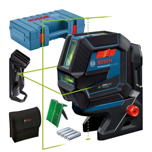 Linjelaser Bosch GCL 2-50 G + tillbehör Svart