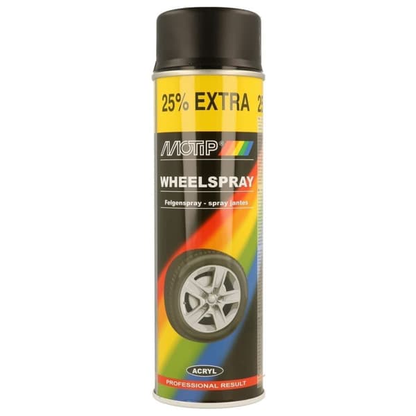 Måla Motip WHEEL SPRAY; 500 ml; svart
