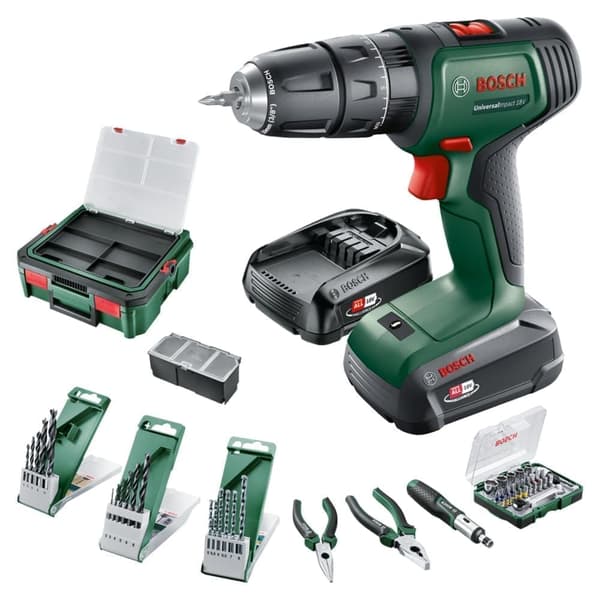 Slagskruvdragare / borr Bosch UniversalImpact 18V; 18 V; 1x1,5/2,5 Ah batt. + tillbehör