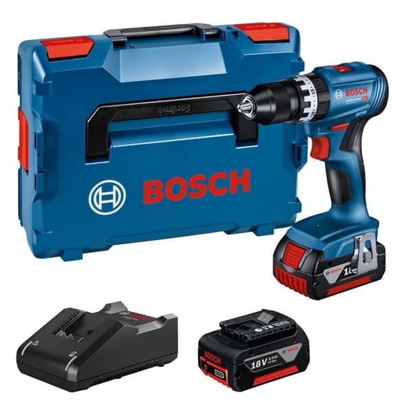 Slagskruvdragare / borr Bosch GSB 18V-45 Professional; 18 V; 2x3,0 Ah batt.